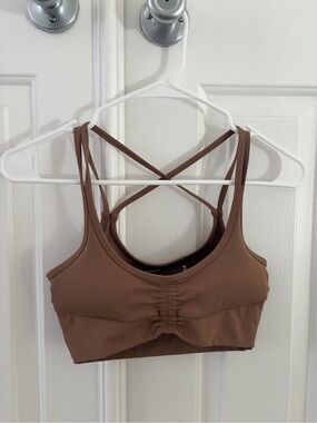 Tilly's Brown Crisscross Back Sports Bra